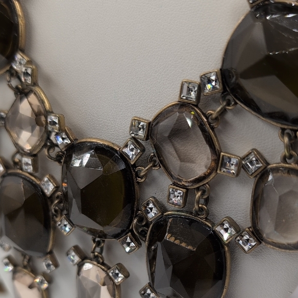 J. Crew Gold and Brown Bib Necklace with Intricate Metalwork - Picture 4 of 6